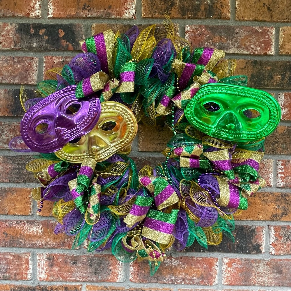 Handcrafted Mardi Gras Themed Wreath